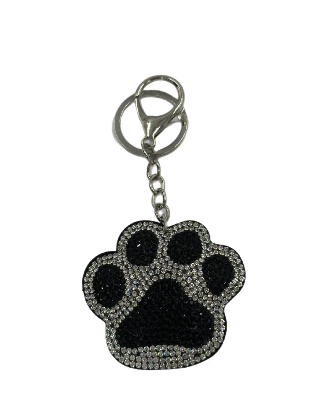 πΎ Crystal Paw Keychain β Sparkling Rhinestone Pet Lover Bag Charm & Key Ring - MODA ACCESSORIES
