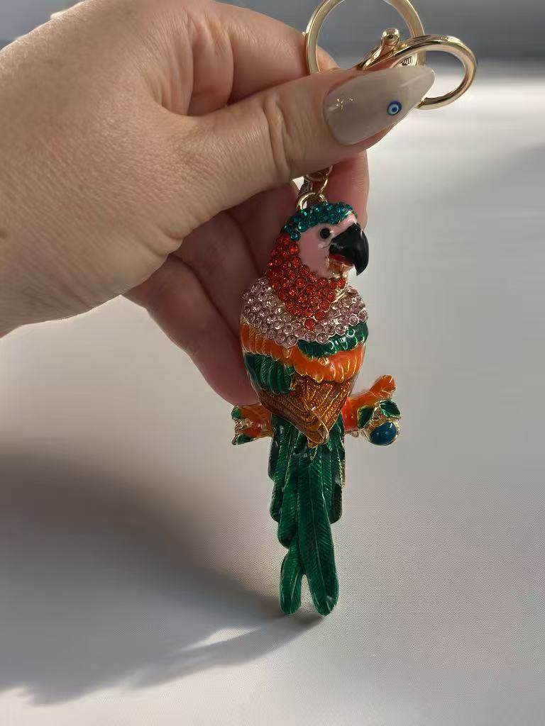 Colorful Crystal Parrot Keychain β Sparkling Exotic Bird Bag Charm - MODA ACCESSORIES