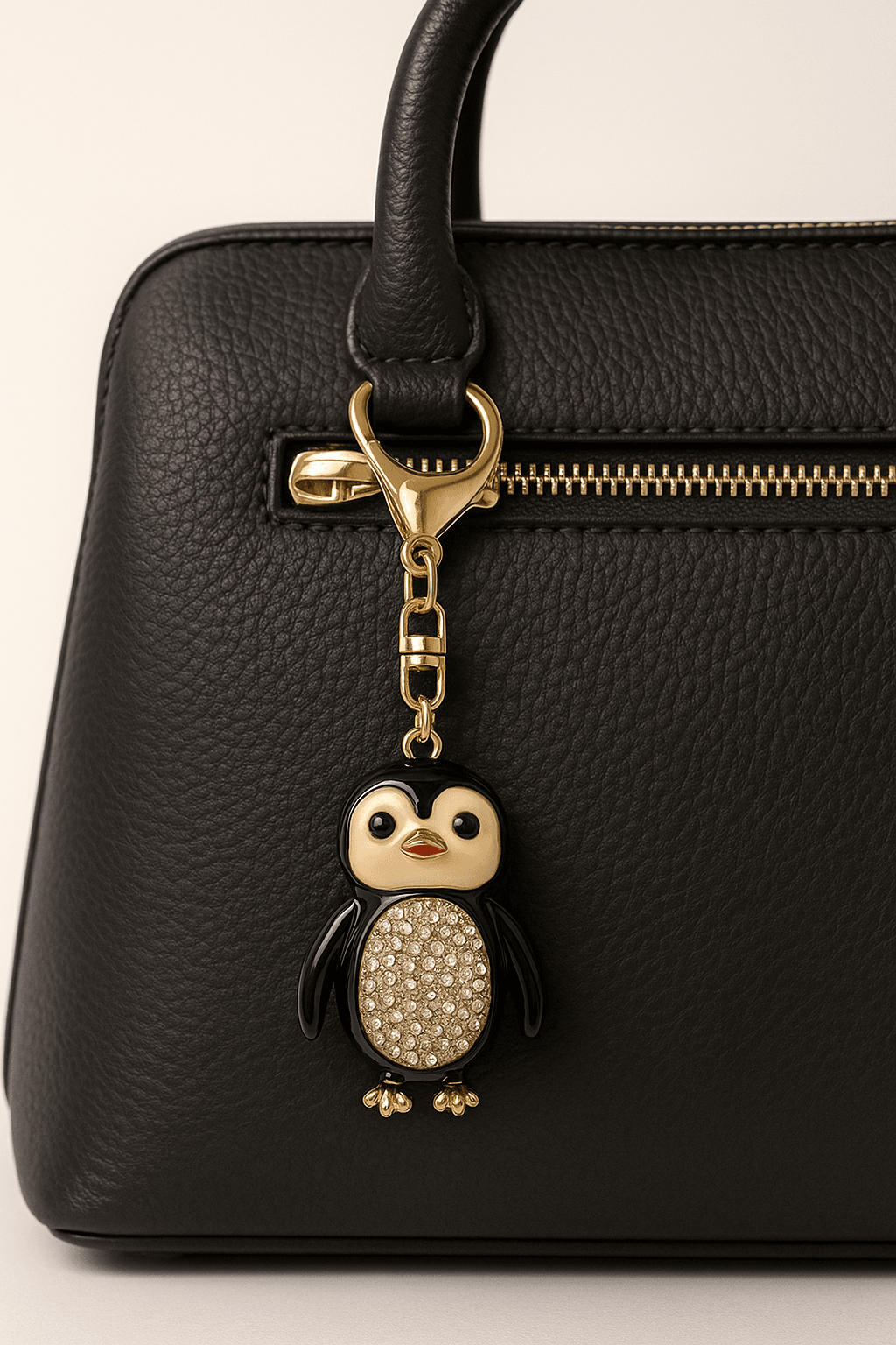Crystal-Studded Penguin Keychain Charm - MODA ACCESSORIES
