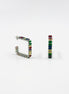 Silver Multicolor Square Hoop Earrings – MODA Accessories