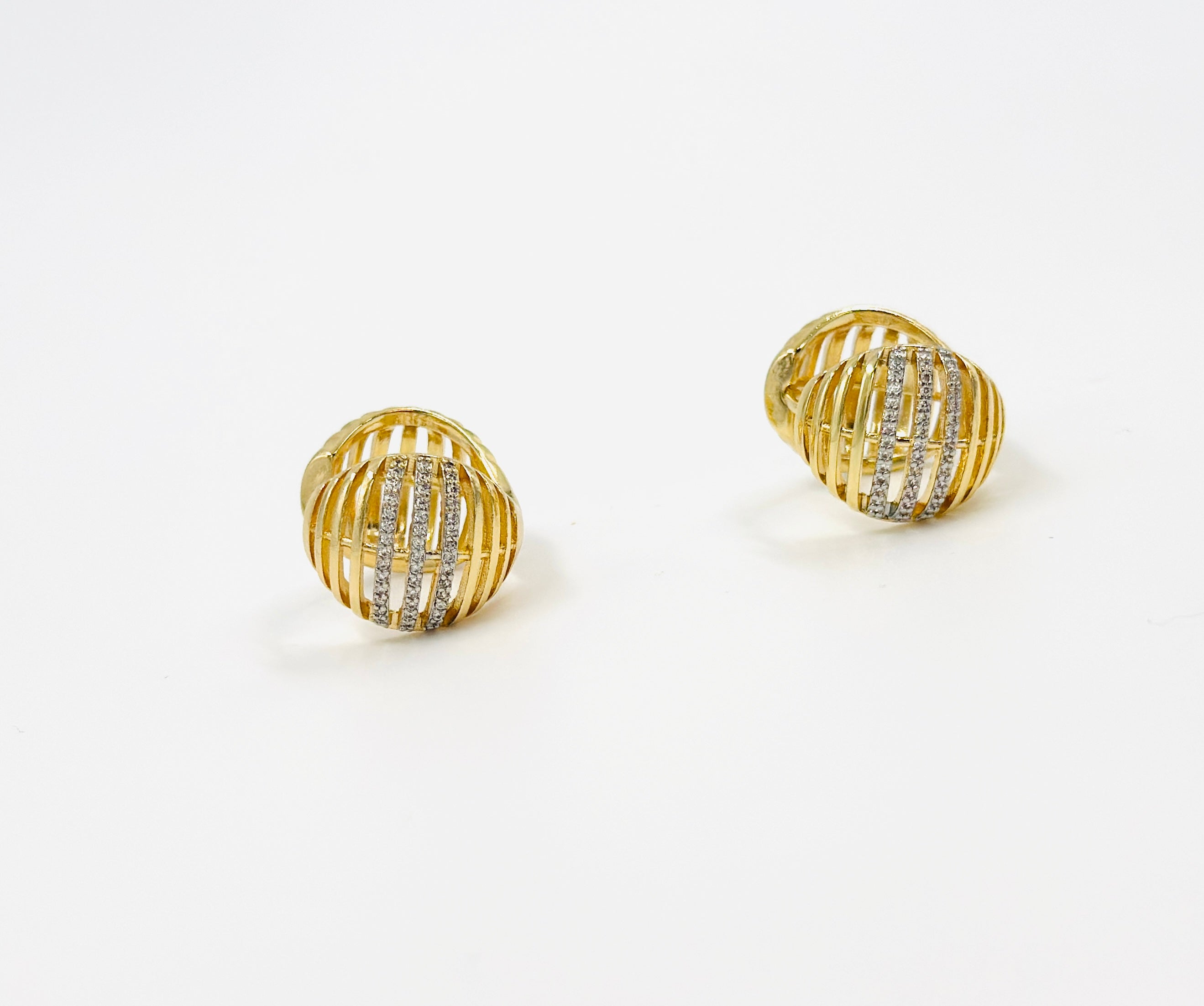 Gold Cage Hoop Diamond Earrings – MODA Accessories