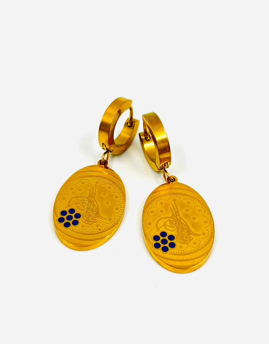 Gold Ottoman Coin Drop Earrings – Stainless Steel | MODA Accessories