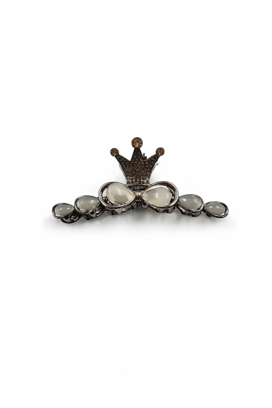 Crown Pearl Crystal Hair Claw Clip