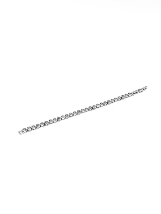Silver Bezel Set Cubic Zirconia Tennis Bracelet – MODA Accessories