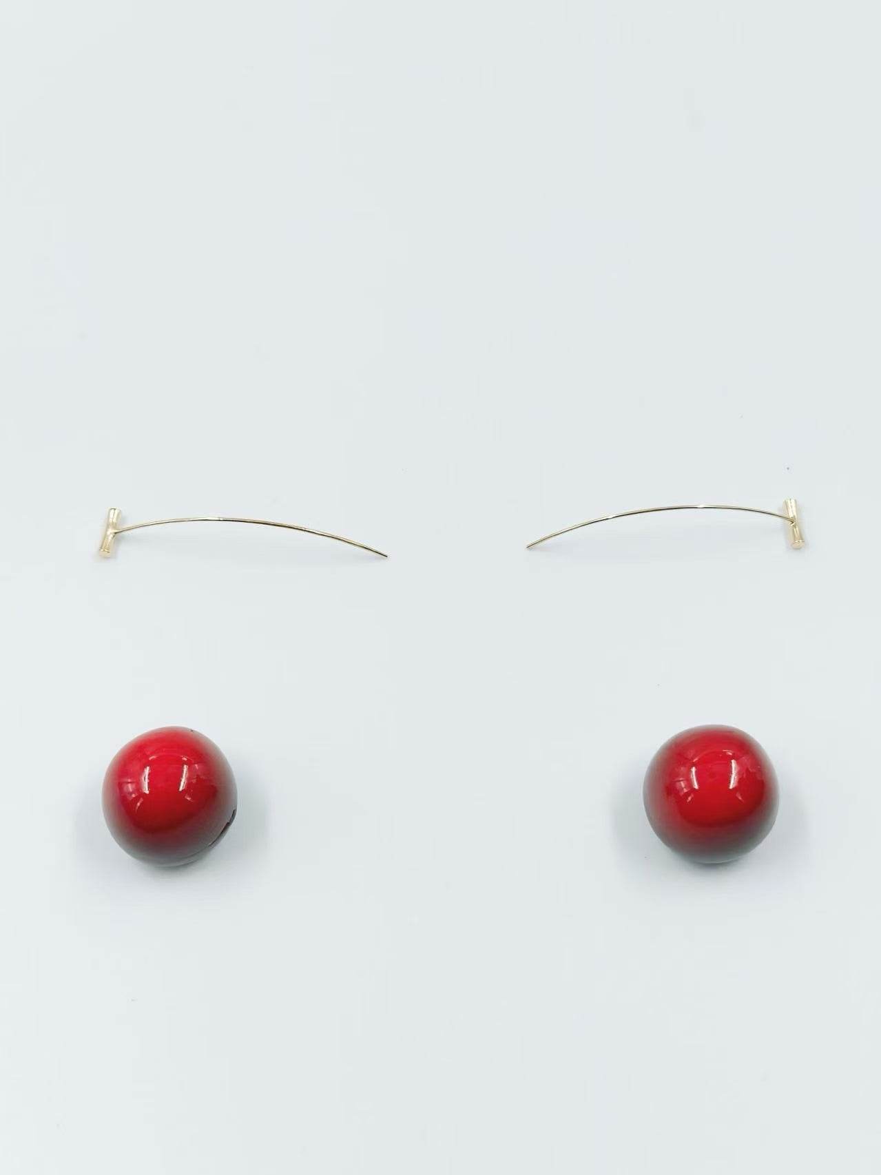 Cherry Pop Minimalist Drop Earrings - MODA ACCESSORIES