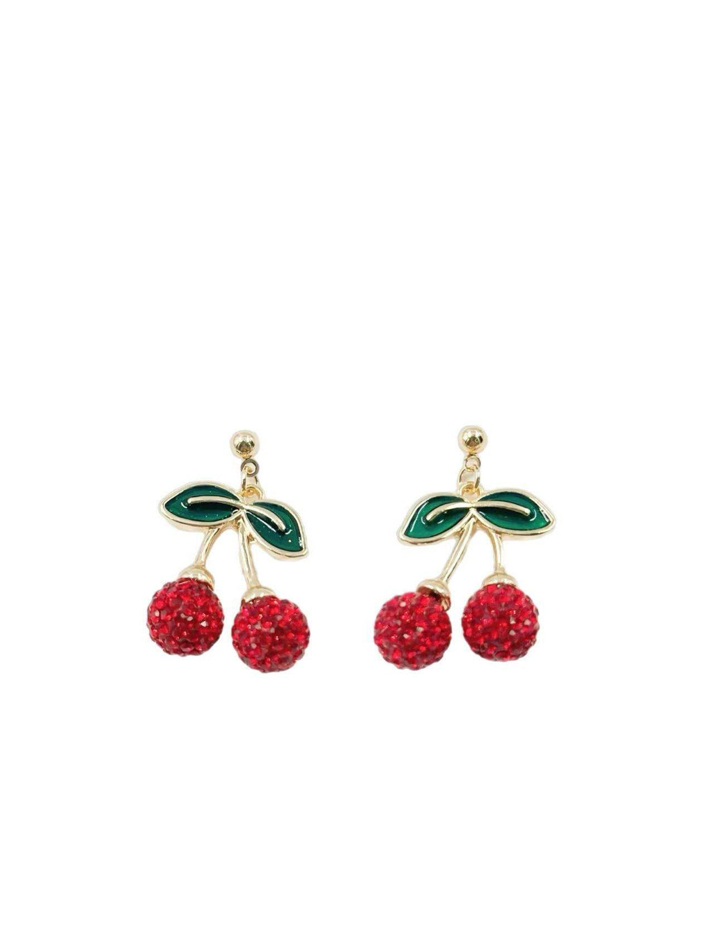 Crystal Cherry Charm Earrings - MODA ACCESSORIES