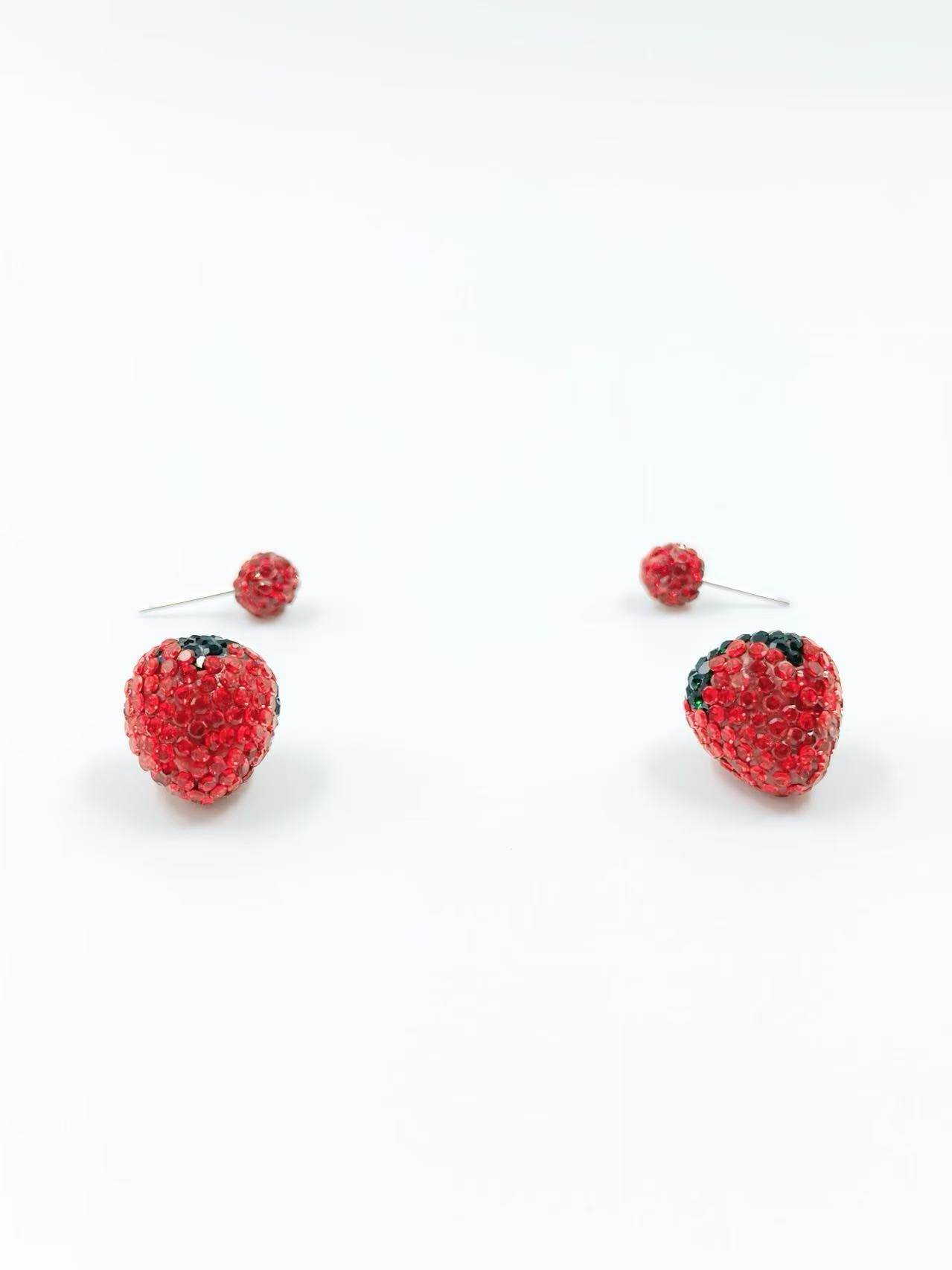 Sparkling Strawberry Stud Earrings - MODA ACCESSORIES
