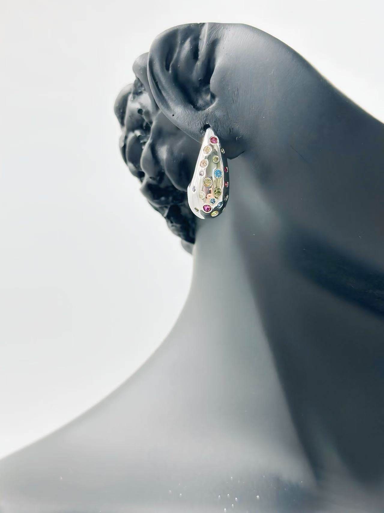 Teardrop Earrings with Multicolor - MODA ACCESSORIES