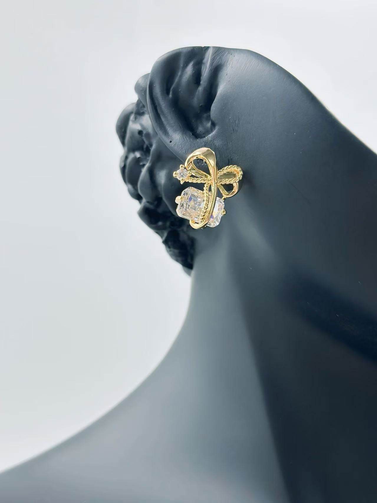 Gold Bow Knot Earrings - MODA ACCESSORIES