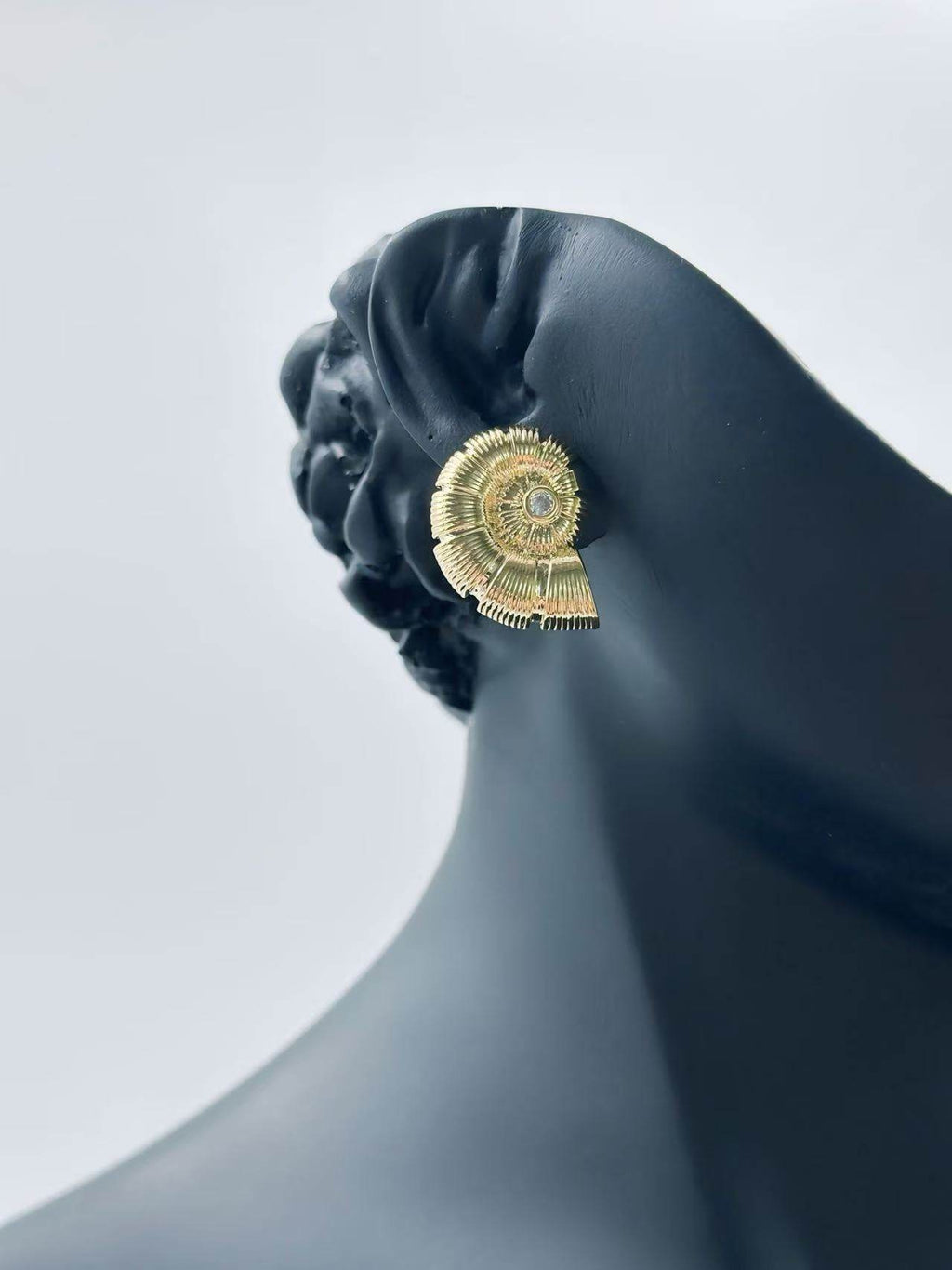 Golden Spiral Shell-Inspired Stud Earrings - MODA ACCESSORIES