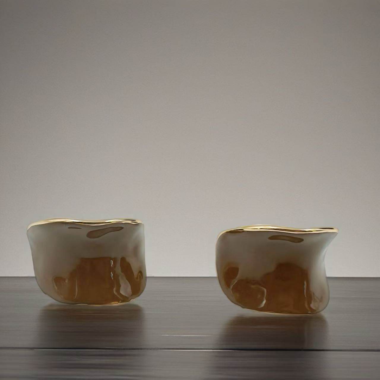 Glossy Wave Curve Stud Earrings β Neutral Trio Collection - MODA ACCESSORIES