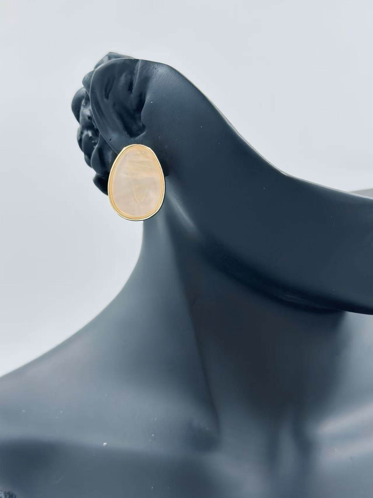 Oval Shell Stud Earrings – Gold & Silver Tone Variants - MODA ACCESSORIES