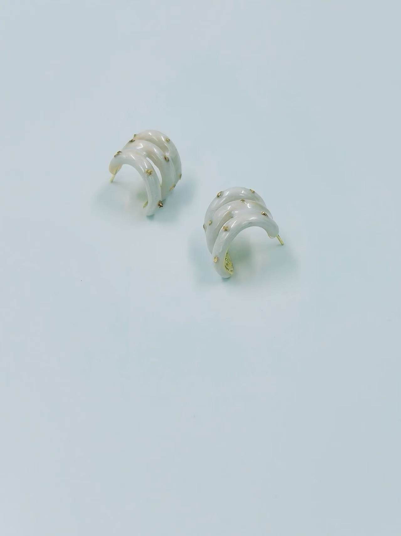 Triple Twist Chunky Stud Earrings β Multicolor Set - MODA ACCESSORIES