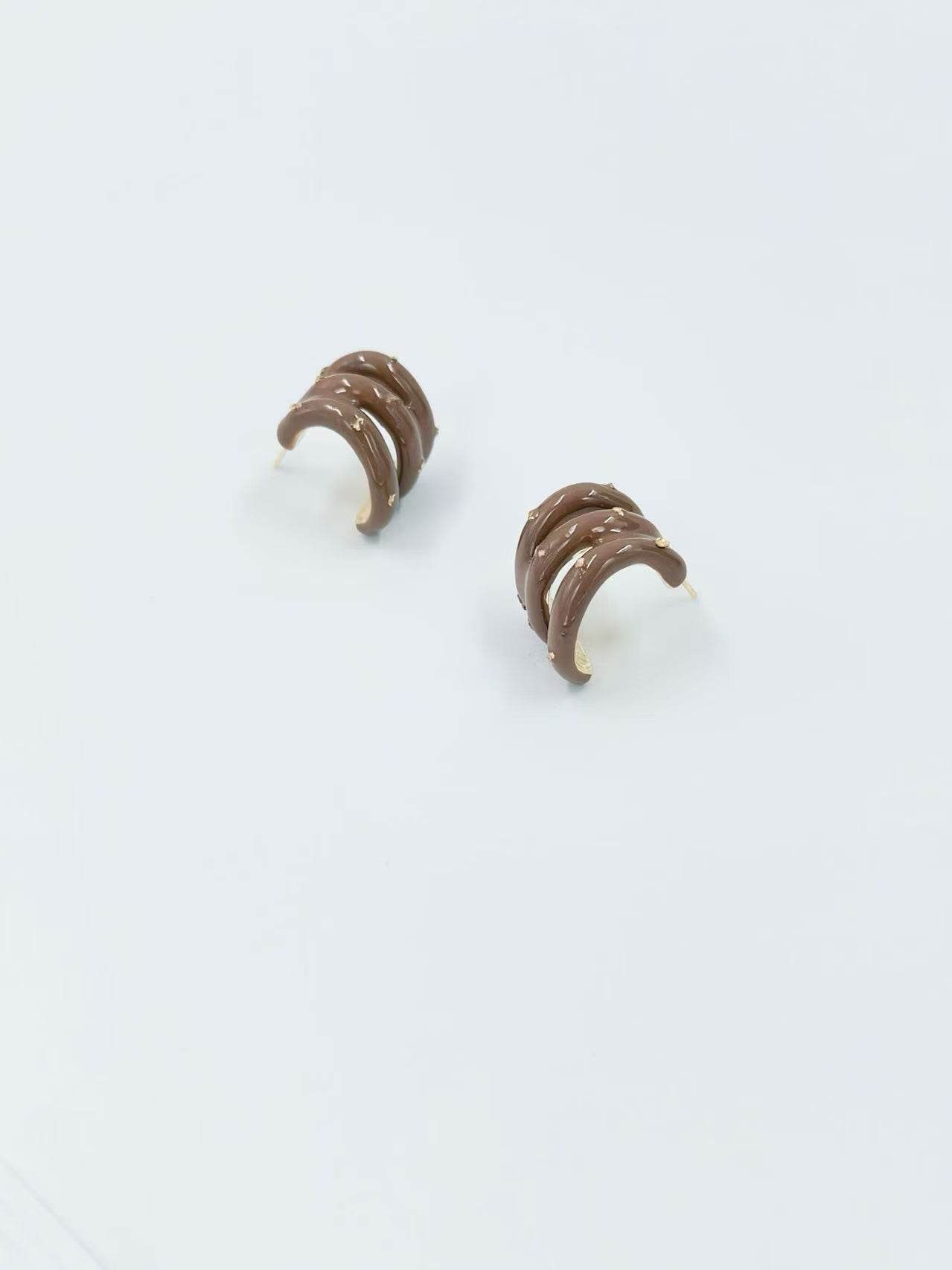 Triple Twist Chunky Stud Earrings β Multicolor Set - MODA ACCESSORIES
