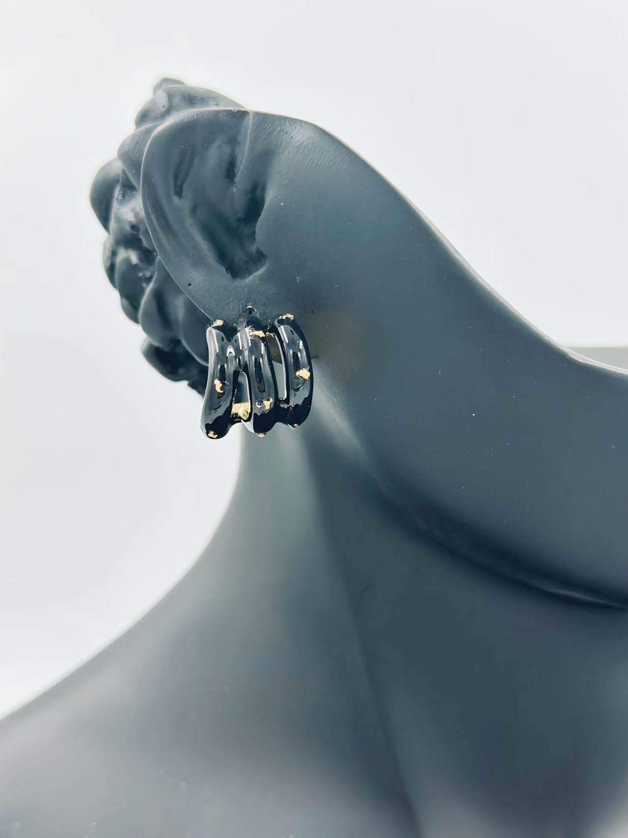 Triple Twist Chunky Stud Earrings β Multicolor Set - MODA ACCESSORIES