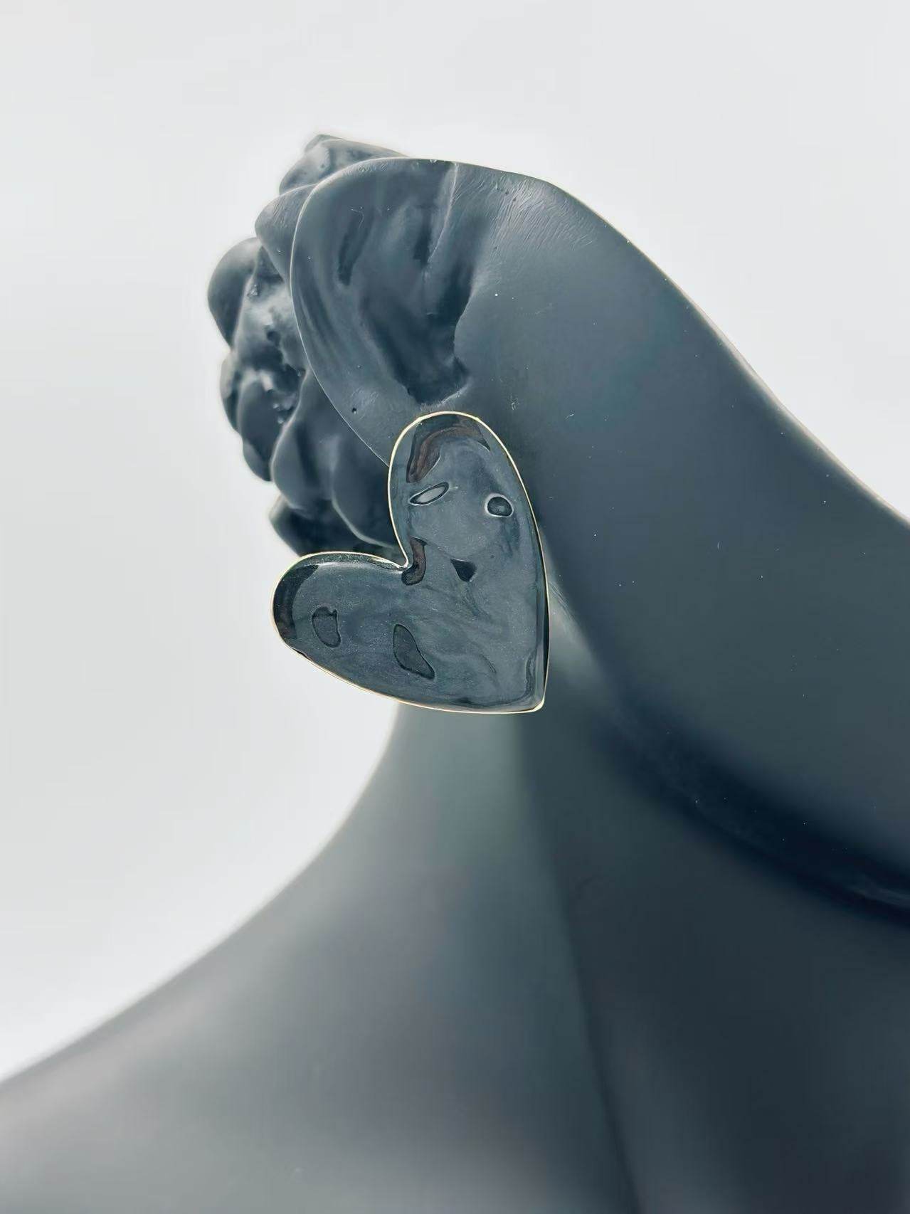 Glossy Asymmetrical Heart Stud Earrings β Multicolor Collection - MODA ACCESSORIES