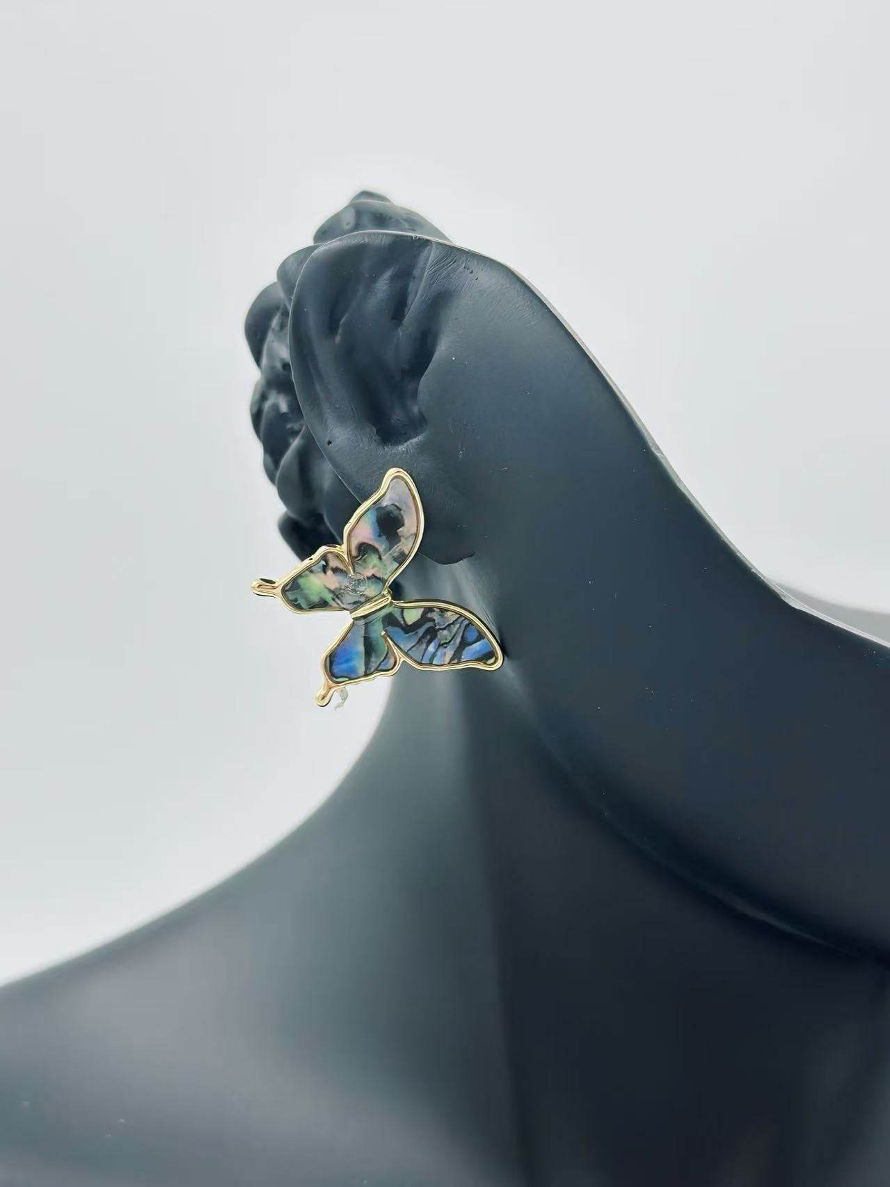 Butterfly Stud Earrings – Gold & Silver Frames - MODA ACCESSORIES