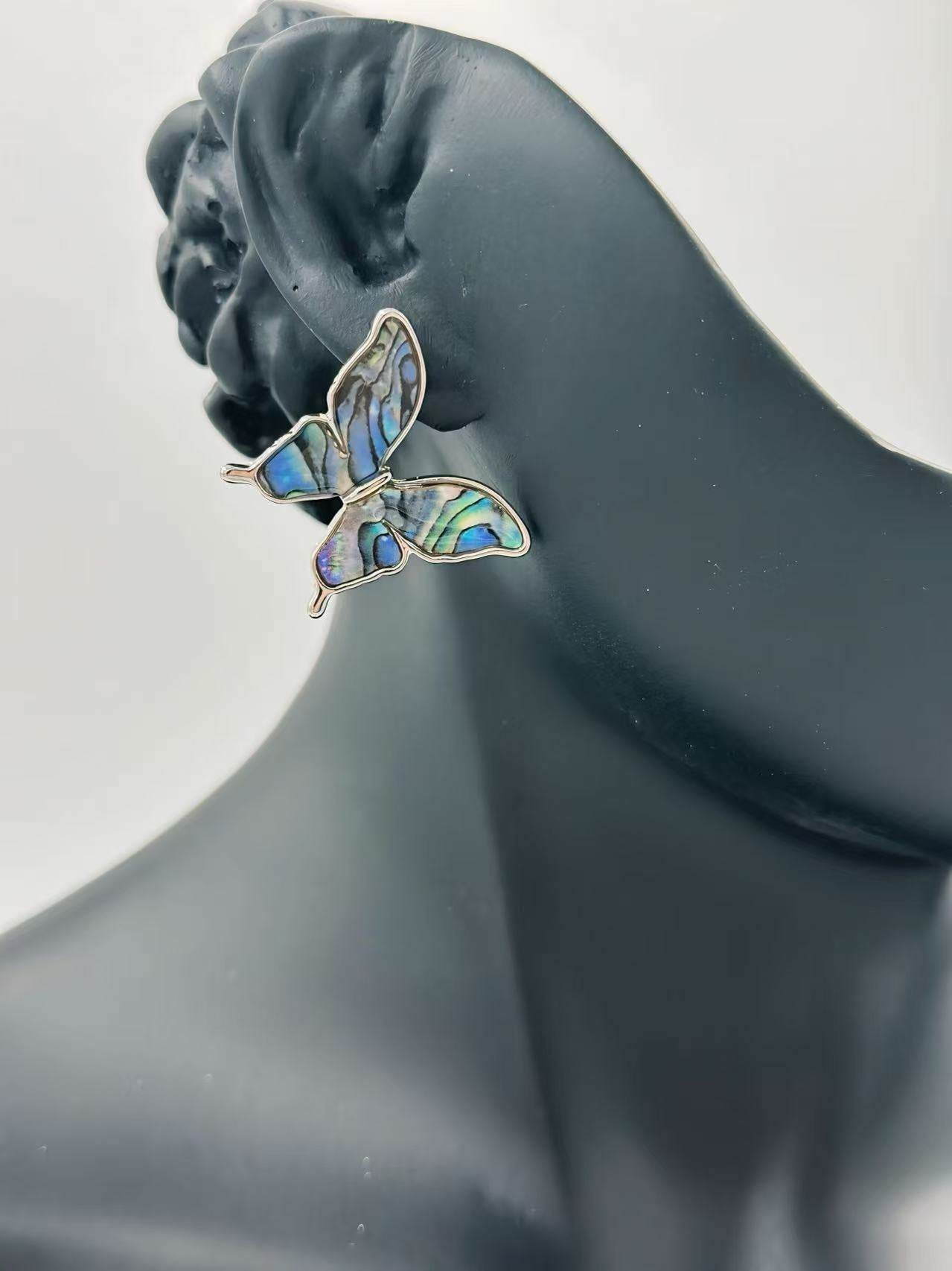Butterfly Stud Earrings – Gold & Silver Frames - MODA ACCESSORIES