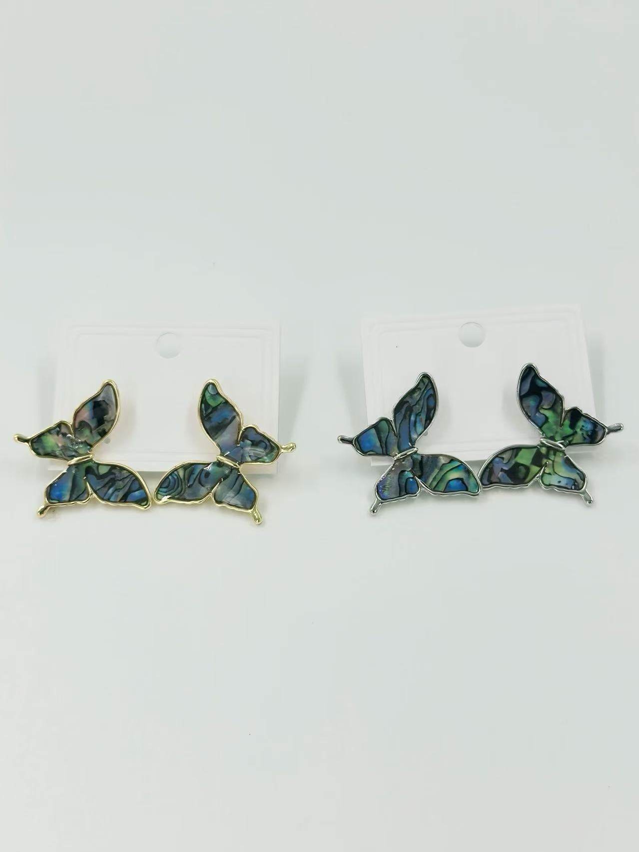 Butterfly Stud Earrings – Gold & Silver Frames - MODA ACCESSORIES
