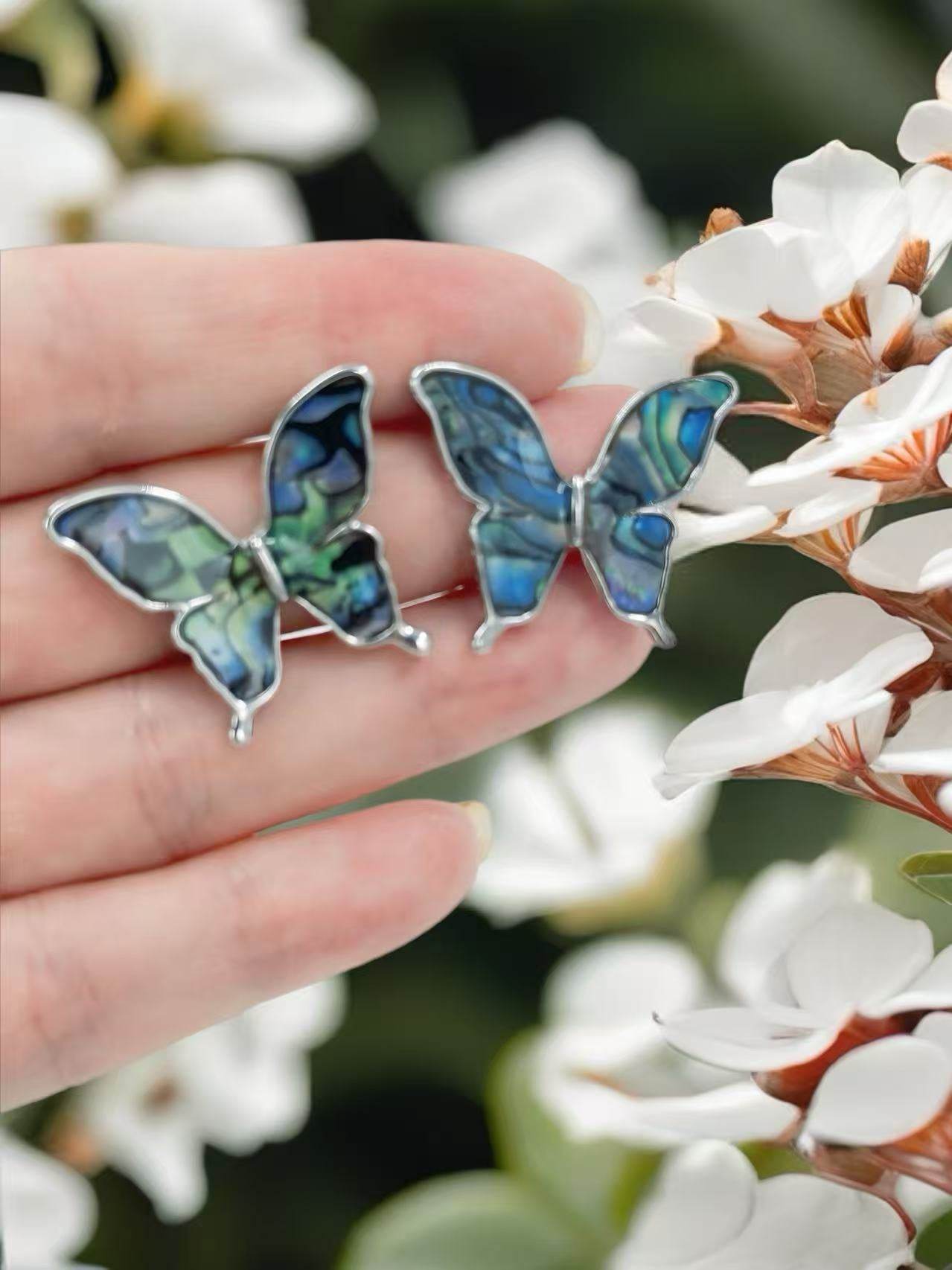 Butterfly Stud Earrings – Gold & Silver Frames - MODA ACCESSORIES