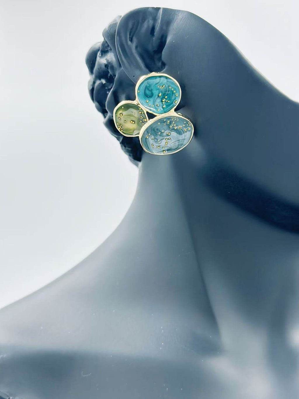 Abstract Multi-Disc Enamel Stud Earrings – Galaxy Swirl Collection - MODA ACCESSORIES