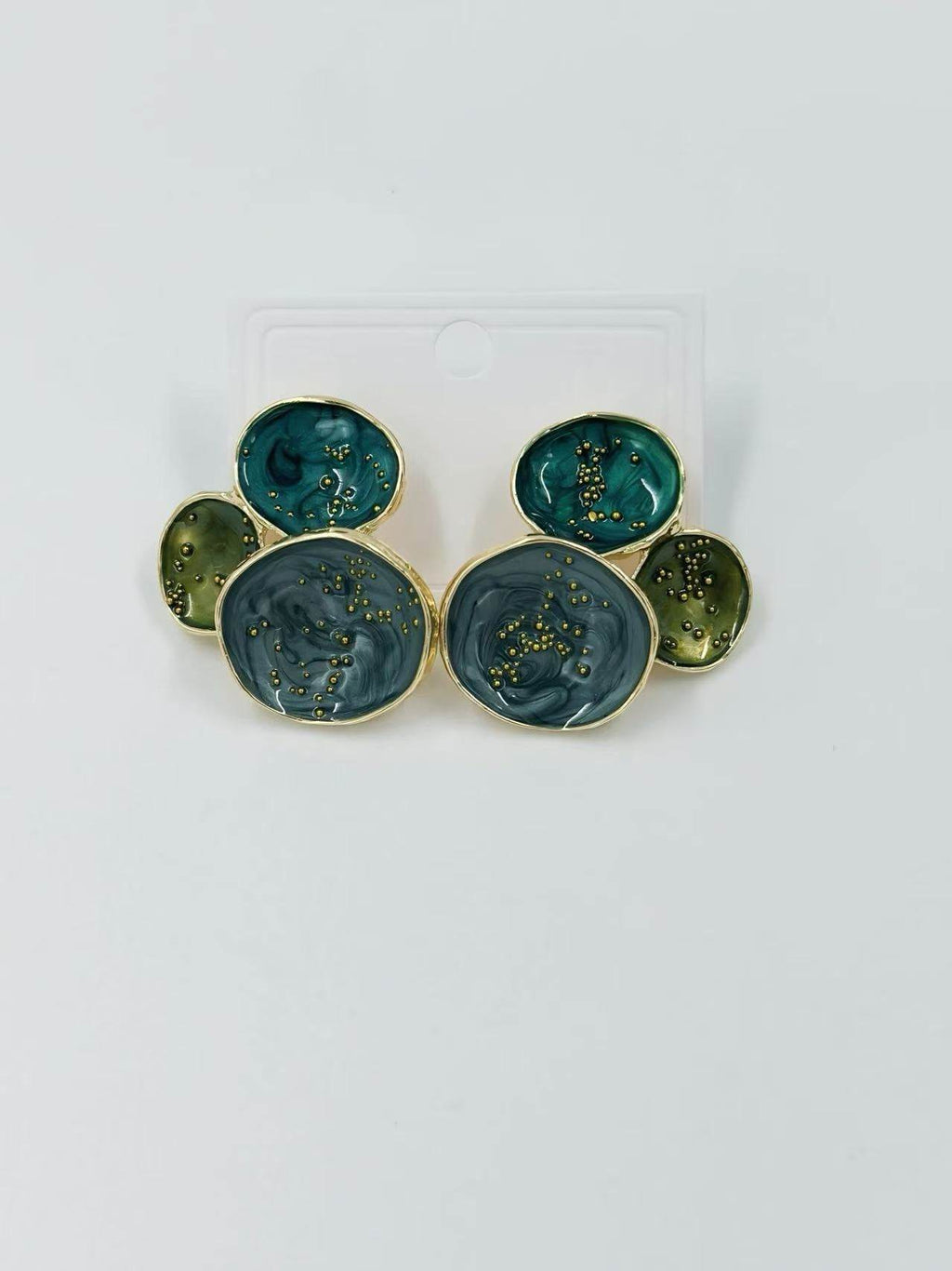 Abstract Multi-Disc Enamel Stud Earrings – Galaxy Swirl Collection - MODA ACCESSORIES