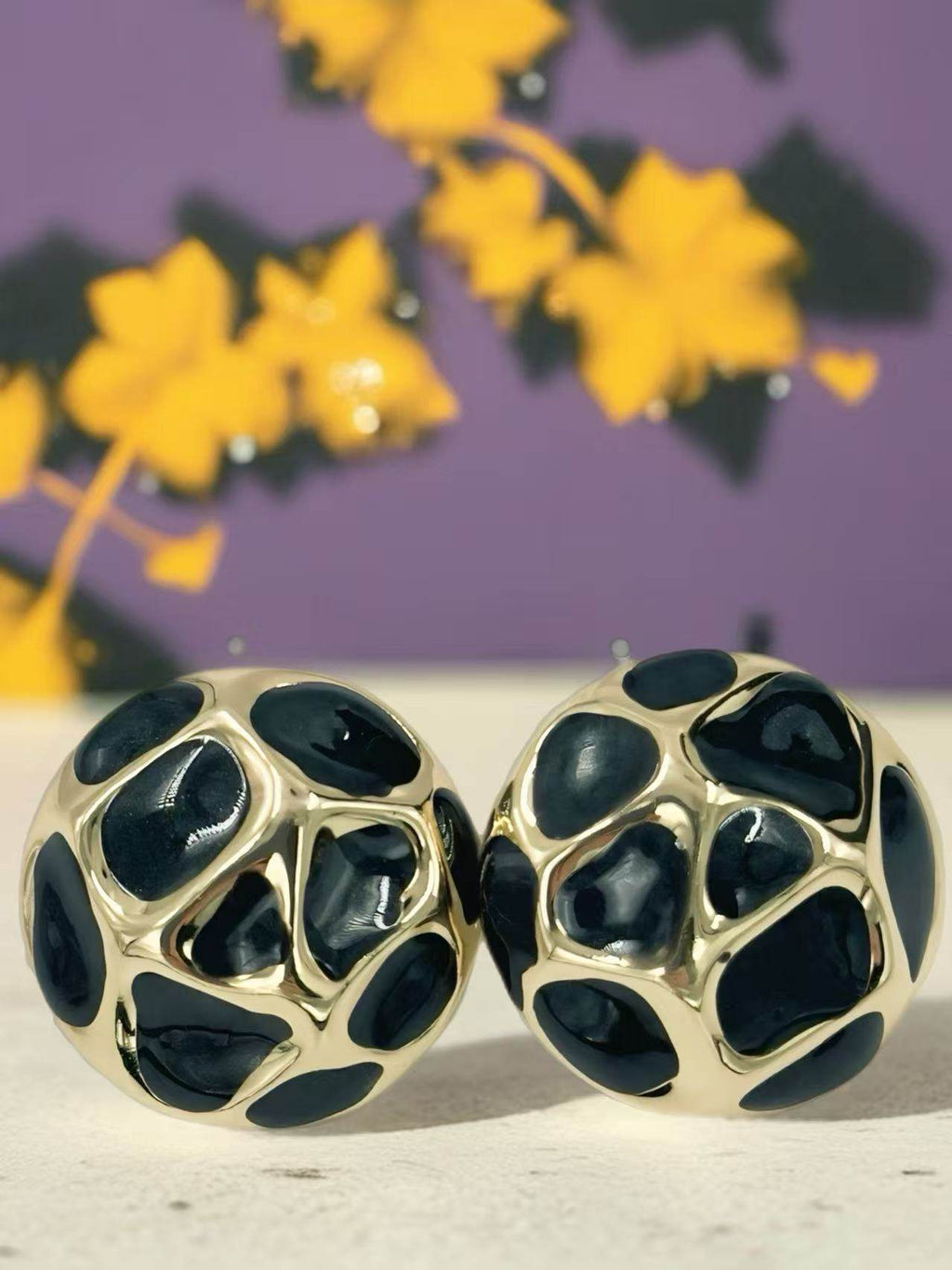 Retro Dome Mosaic Enamel Stud Earrings - MODA ACCESSORIES