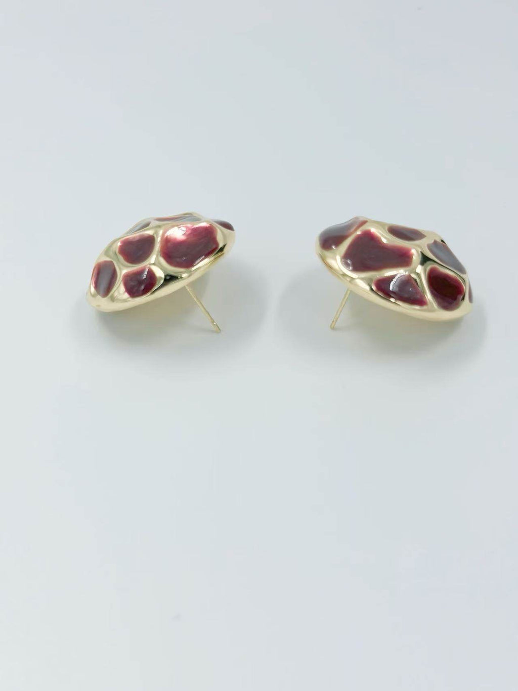 Retro Dome Mosaic Enamel Stud Earrings - MODA ACCESSORIES