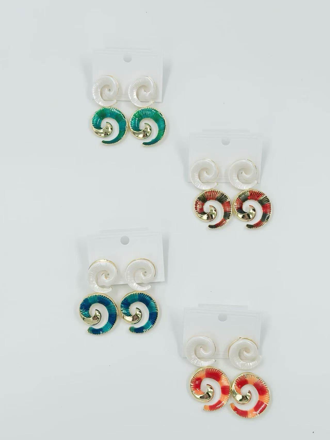 Spiral Shell-Inspired Drop Earrings - MODA ACCESSORIES