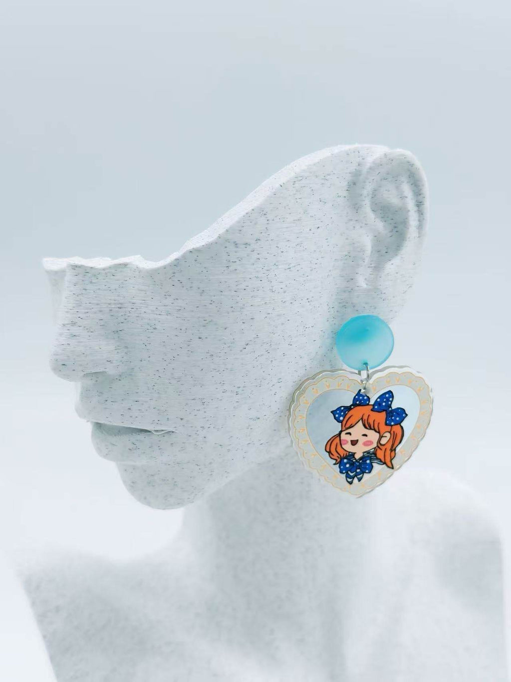 Kawaii Girl Heart Stud Earrings - MODA ACCESSORIES