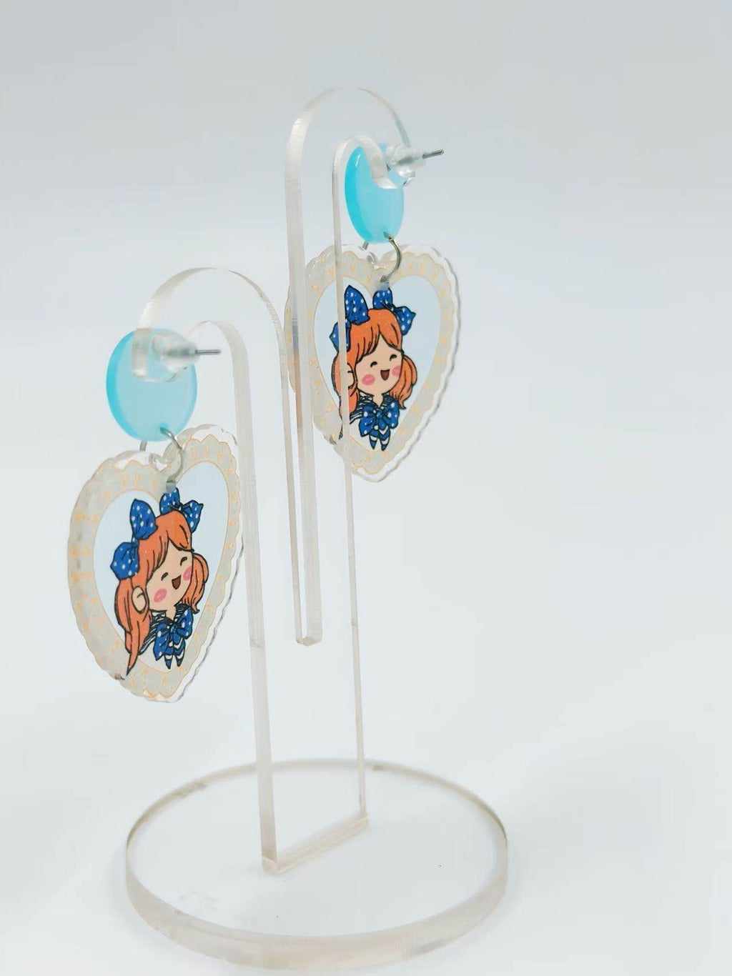 Kawaii Girl Heart Stud Earrings - MODA ACCESSORIES