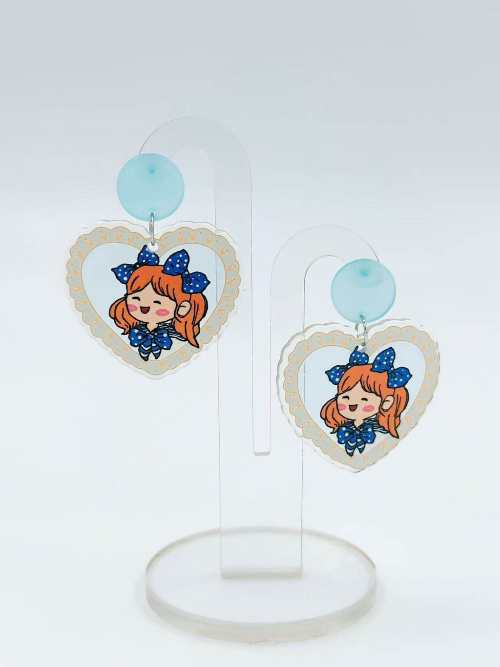 Kawaii Girl Heart Stud Earrings - MODA ACCESSORIES