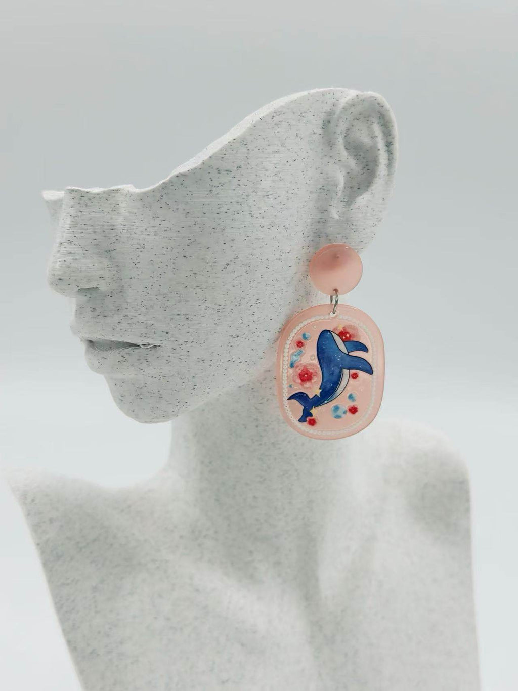 Ocean Whale Floral Stud Earrings - MODA ACCESSORIES