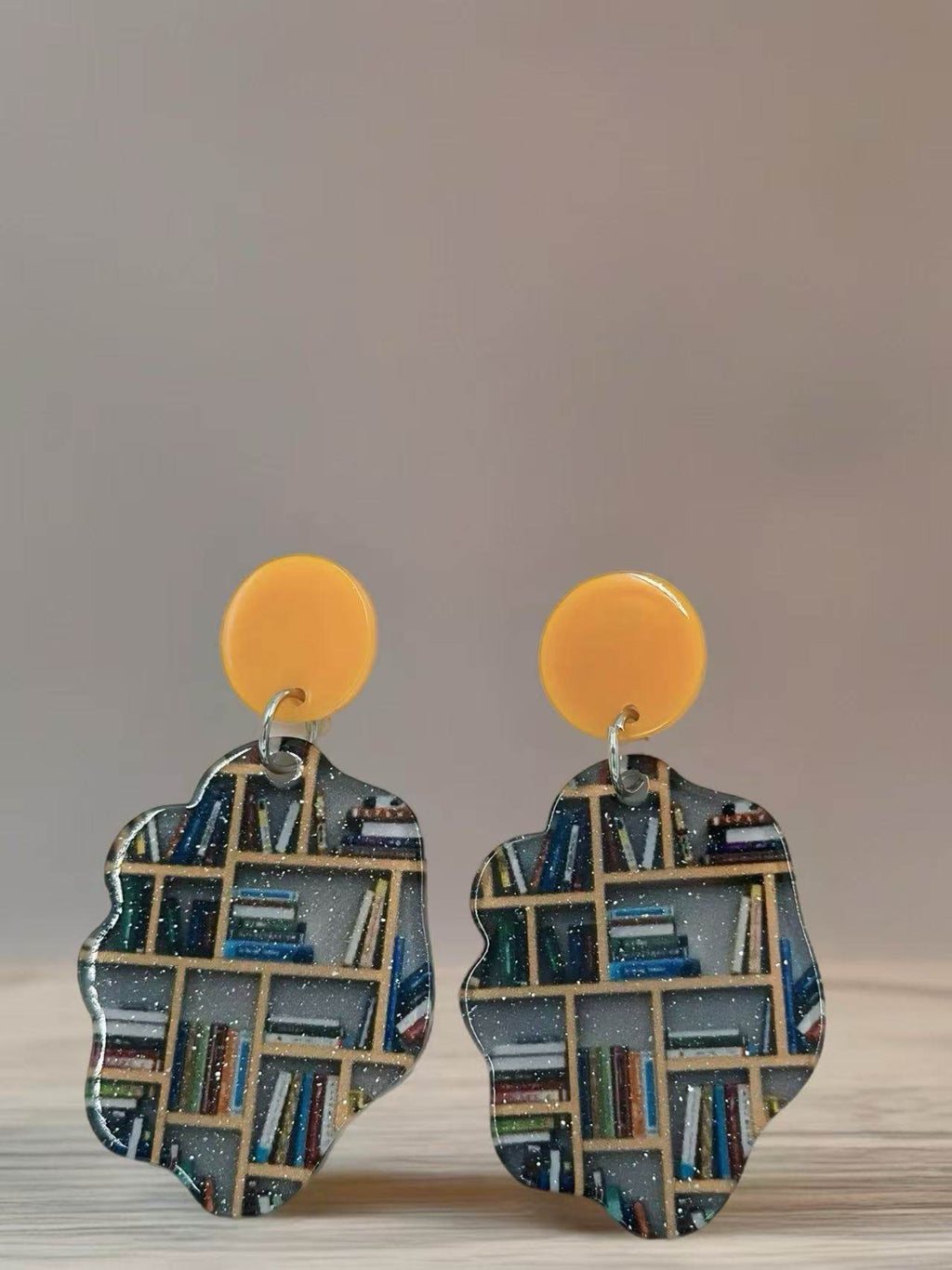 Bookshelf-Inspired Stud Earrings - MODA ACCESSORIES