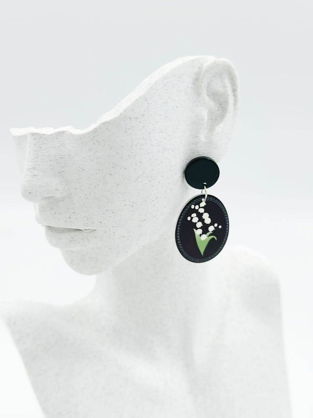 Lily of the Valley Oval Stud Earrings - MODA ACCESSORIES