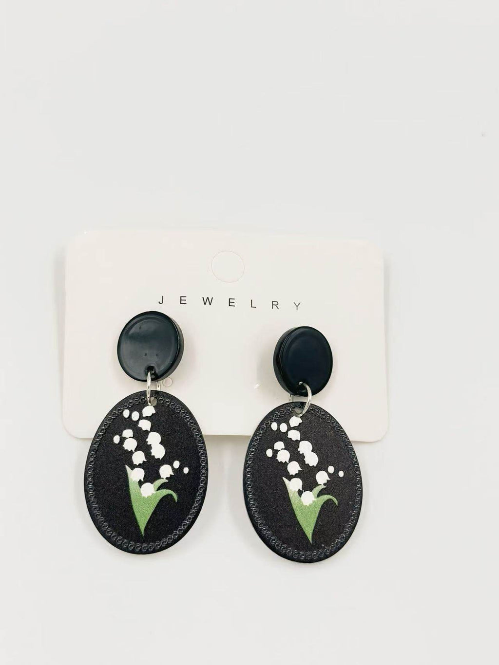 Lily of the Valley Oval Stud Earrings - MODA ACCESSORIES