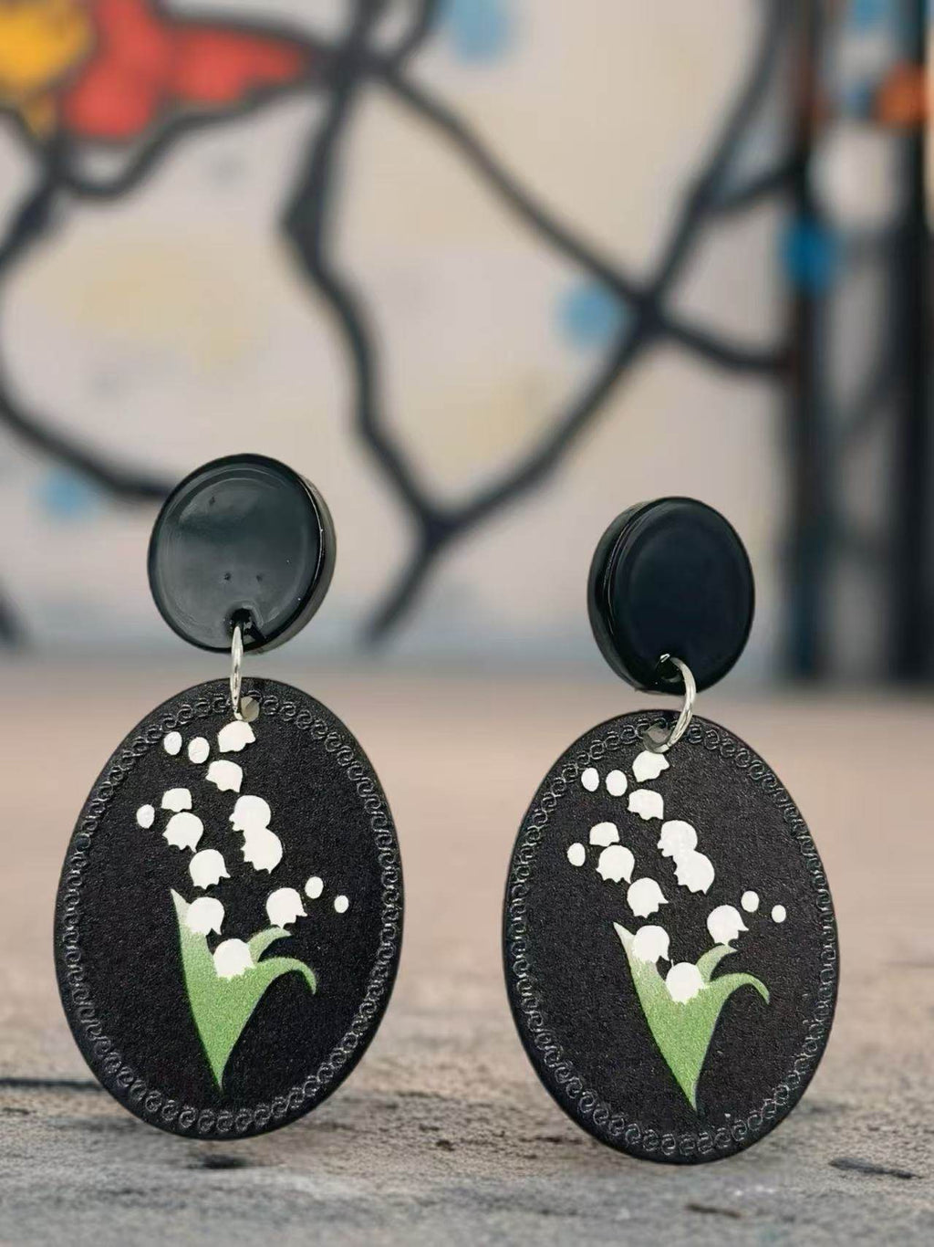 Lily of the Valley Oval Stud Earrings - MODA ACCESSORIES