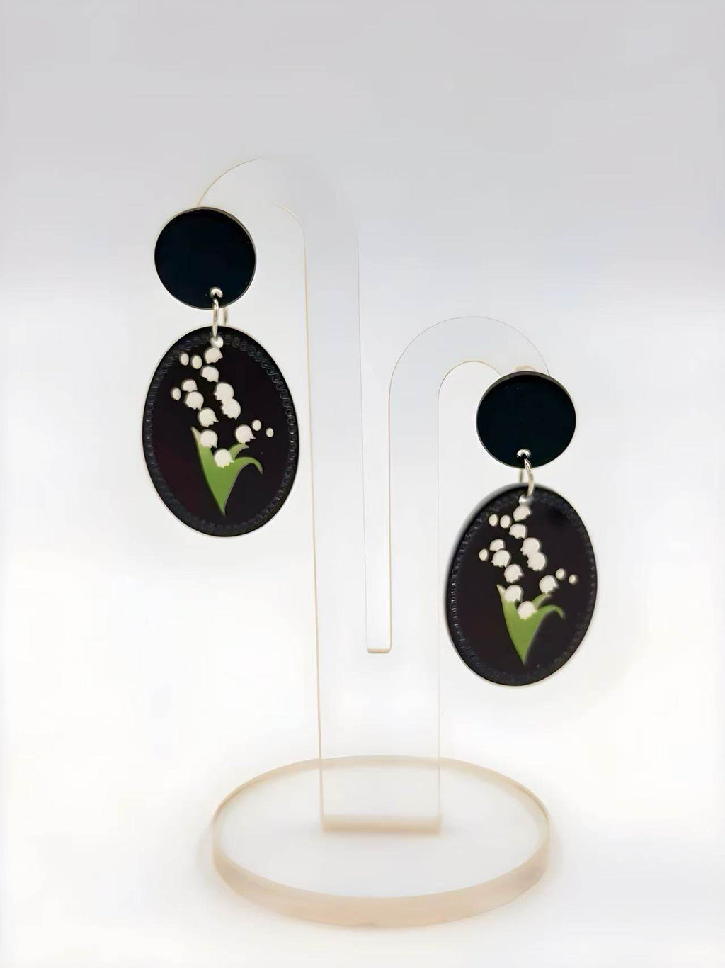 Lily of the Valley Oval Stud Earrings - MODA ACCESSORIES