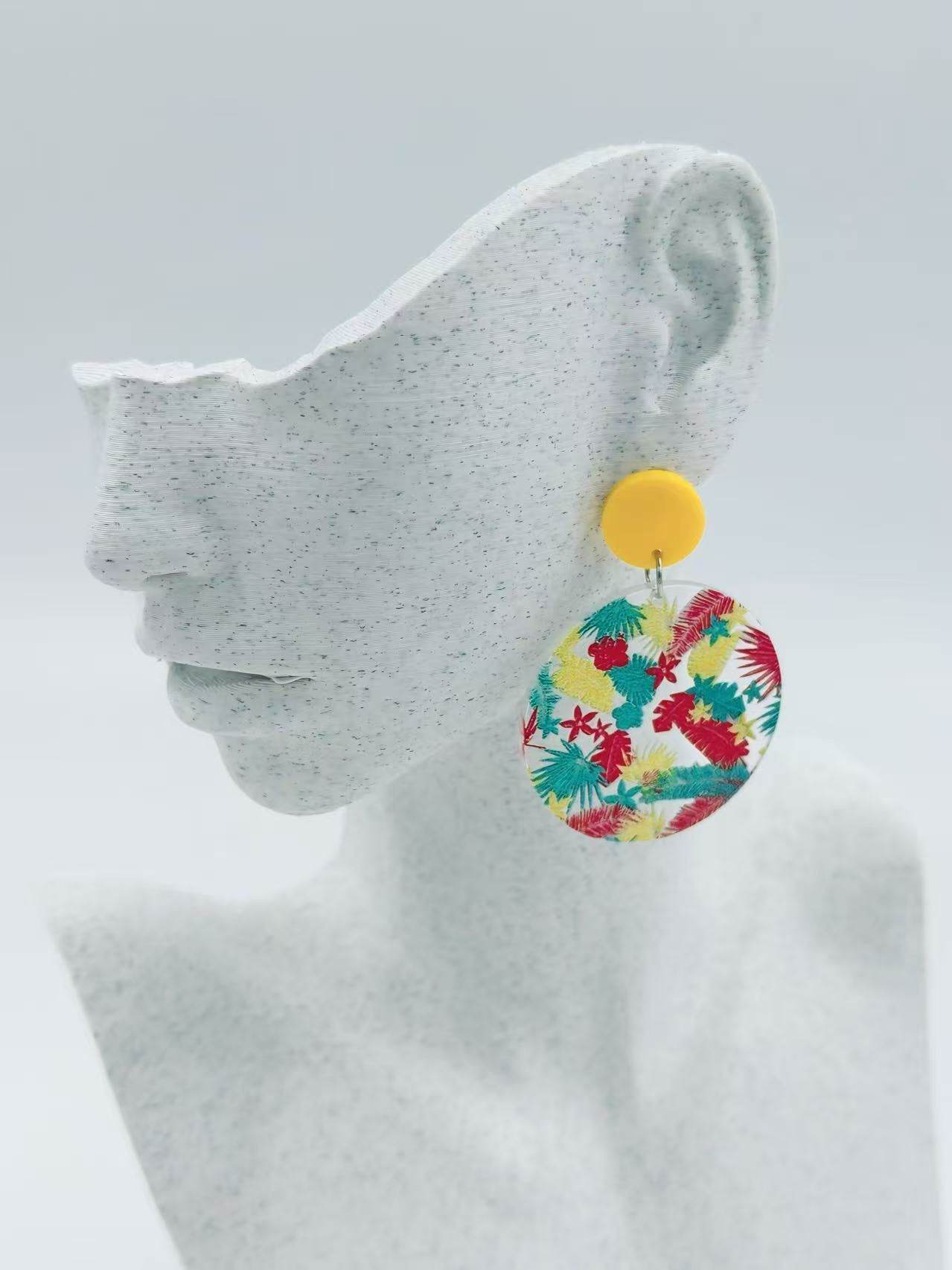 Tropical Fern Burst Statement Earrings - MODA ACCESSORIES