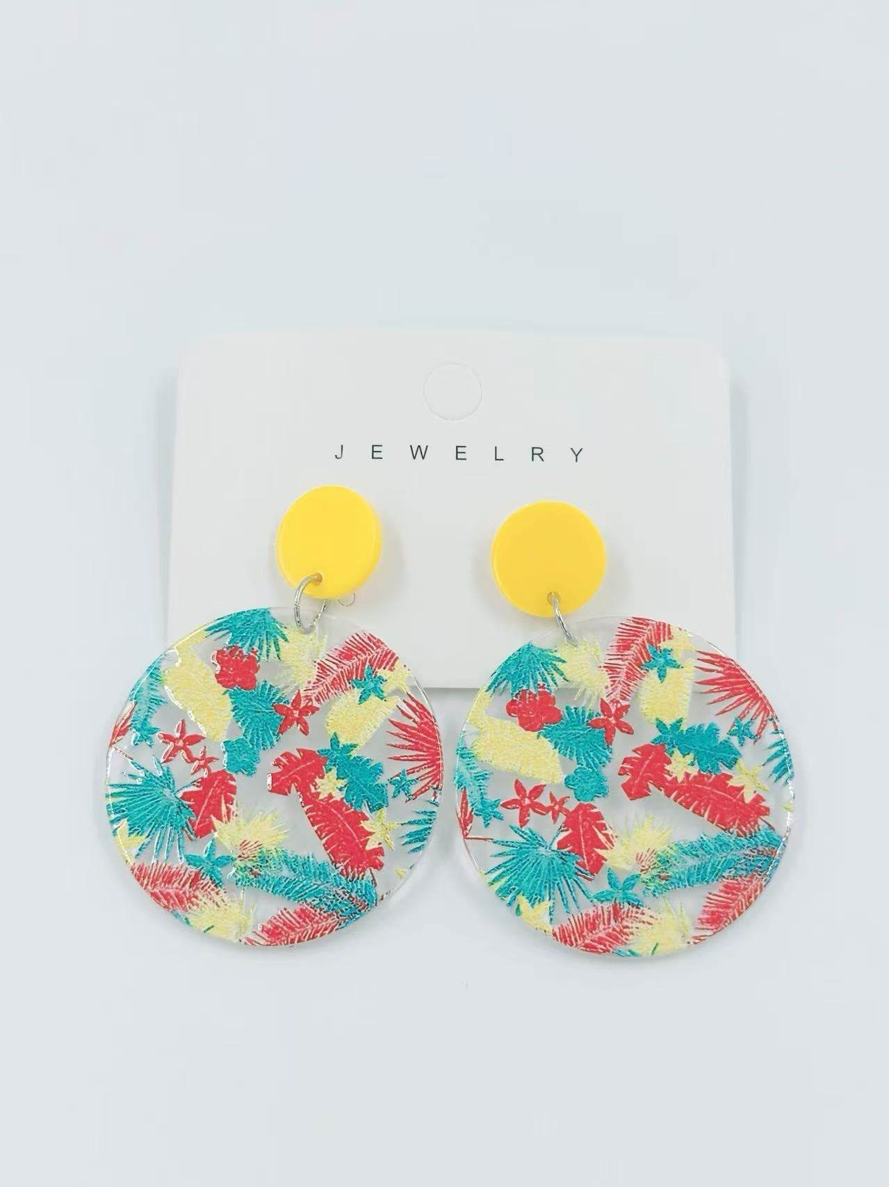 Tropical Fern Burst Statement Earrings - MODA ACCESSORIES