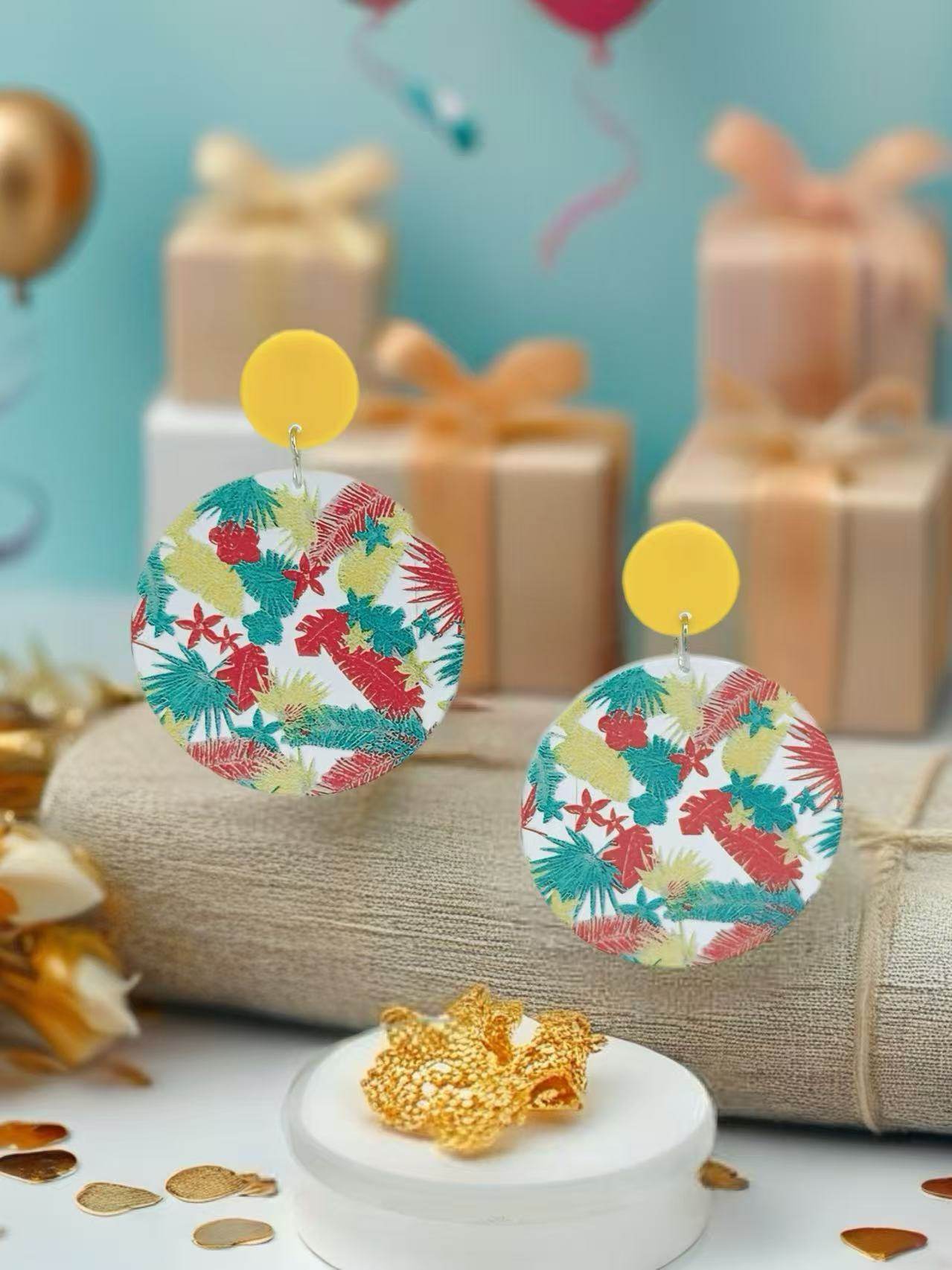 Tropical Fern Burst Statement Earrings - MODA ACCESSORIES