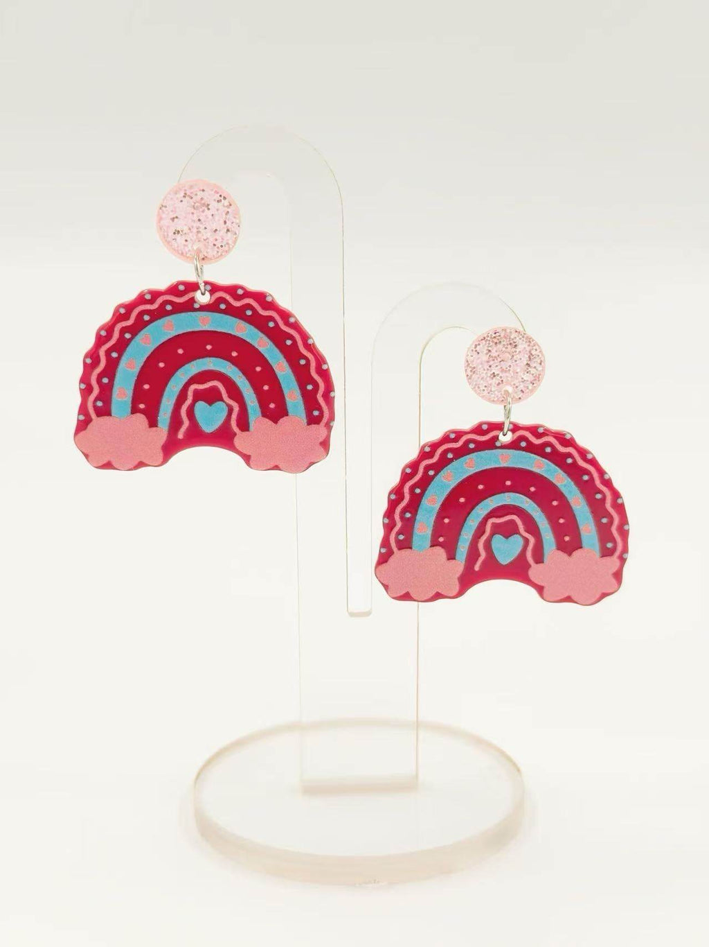 Pink Candy Rainbow Cloud Earrings - MODA ACCESSORIES