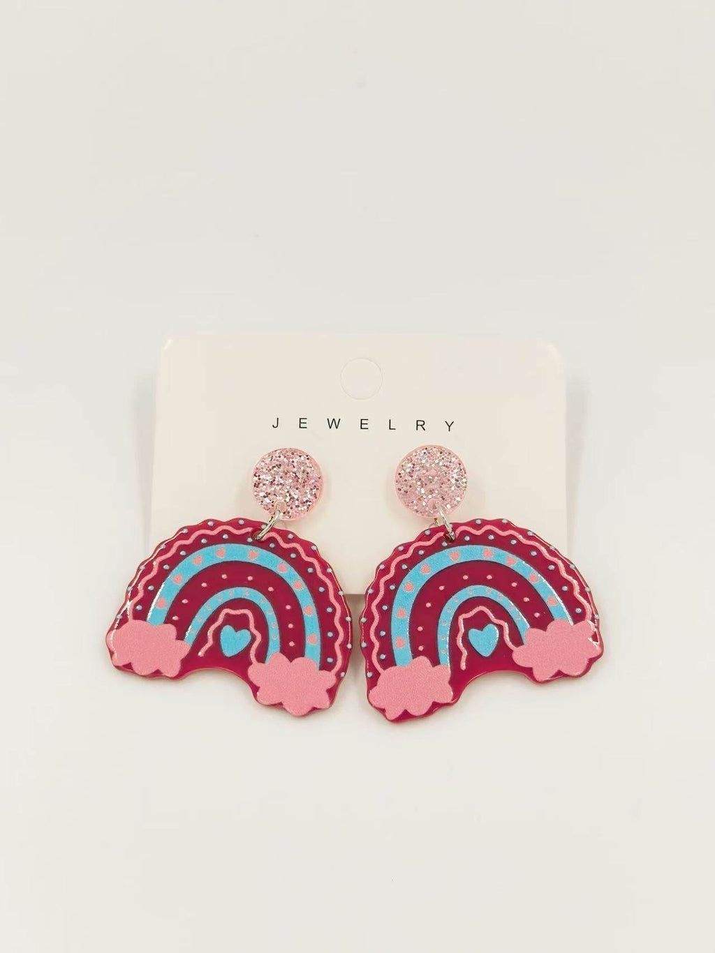 Pink Candy Rainbow Cloud Earrings - MODA ACCESSORIES