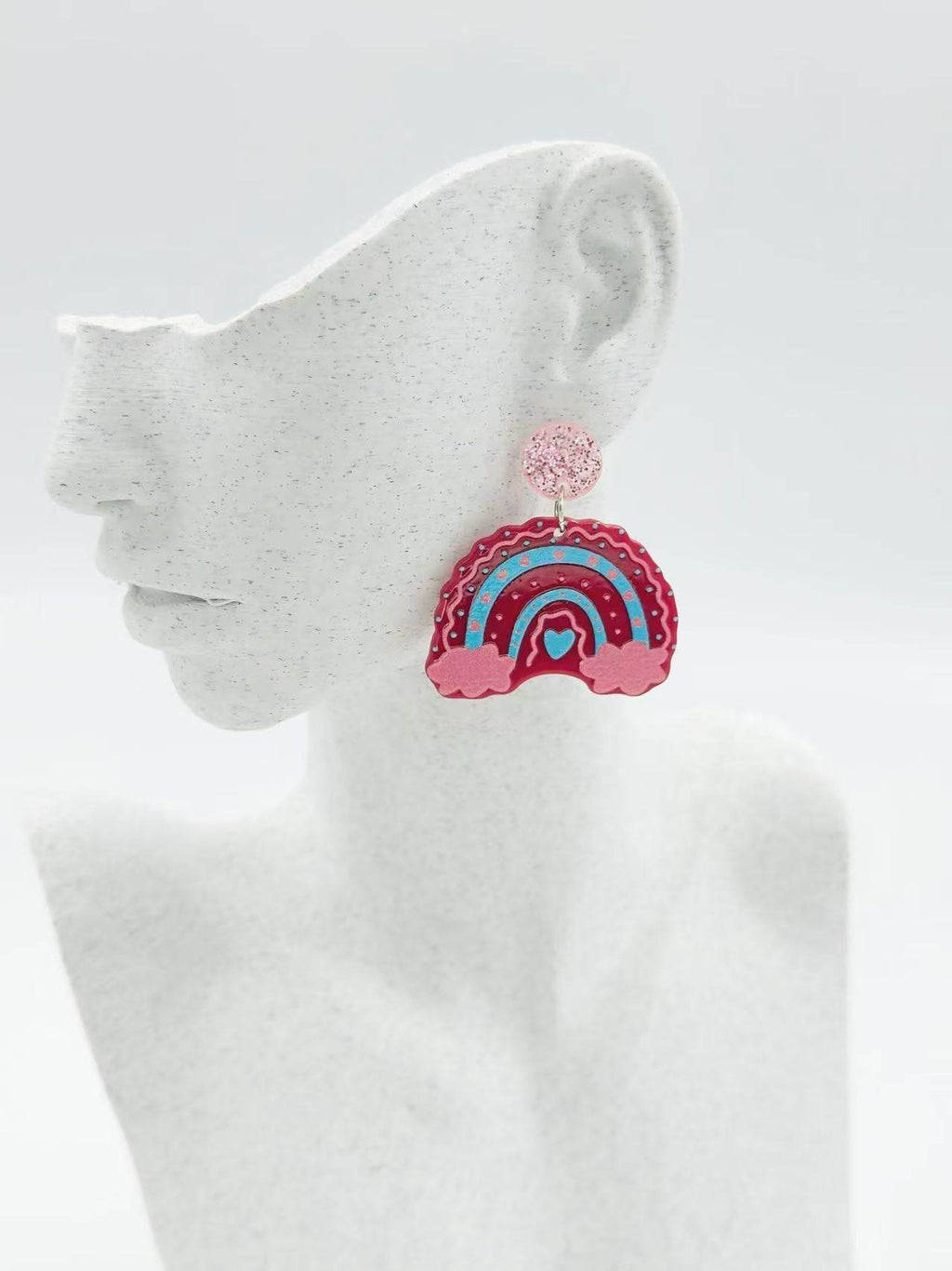 Pink Candy Rainbow Cloud Earrings - MODA ACCESSORIES