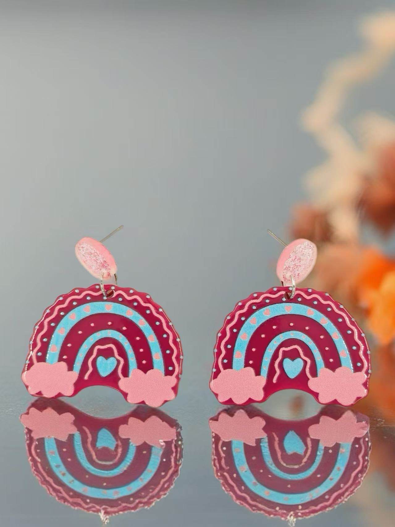 Pink Candy Rainbow Cloud Earrings - MODA ACCESSORIES