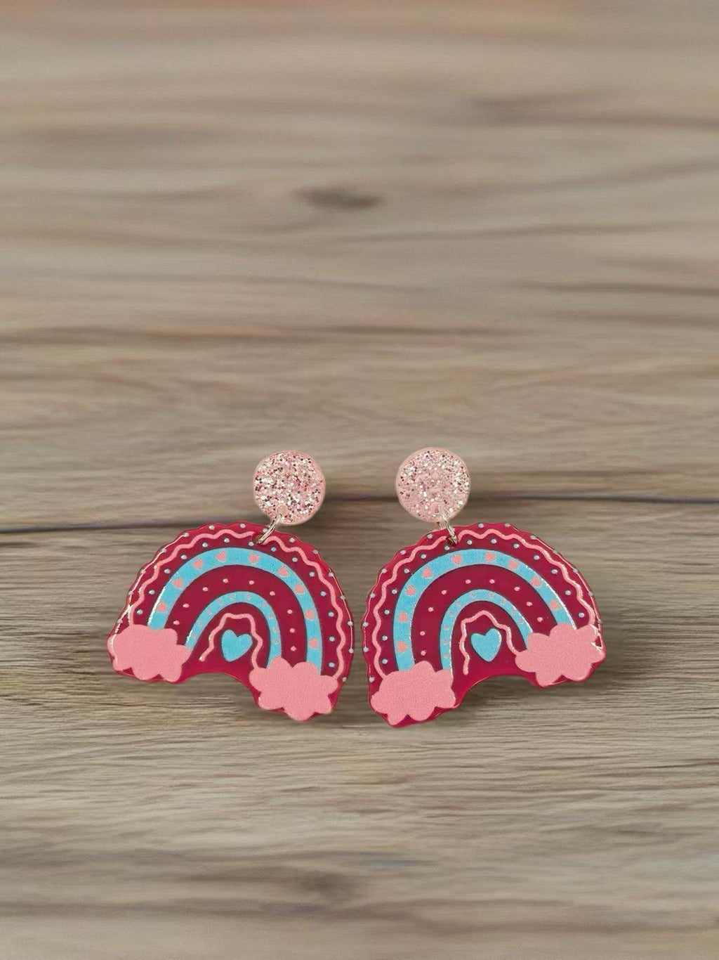 Pink Candy Rainbow Cloud Earrings - MODA ACCESSORIES
