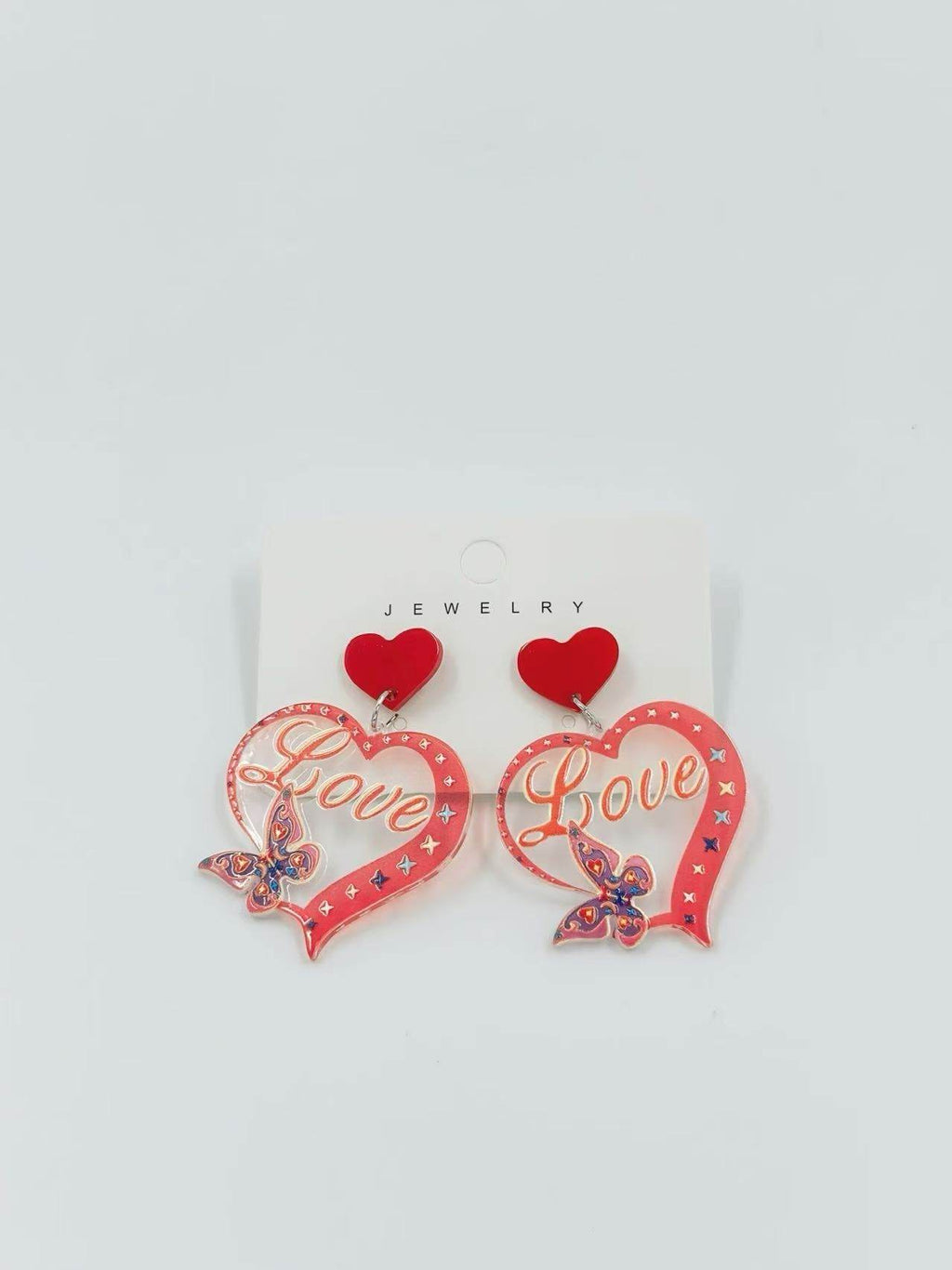 Love & Butterflies Heart Earrings - MODA ACCESSORIES