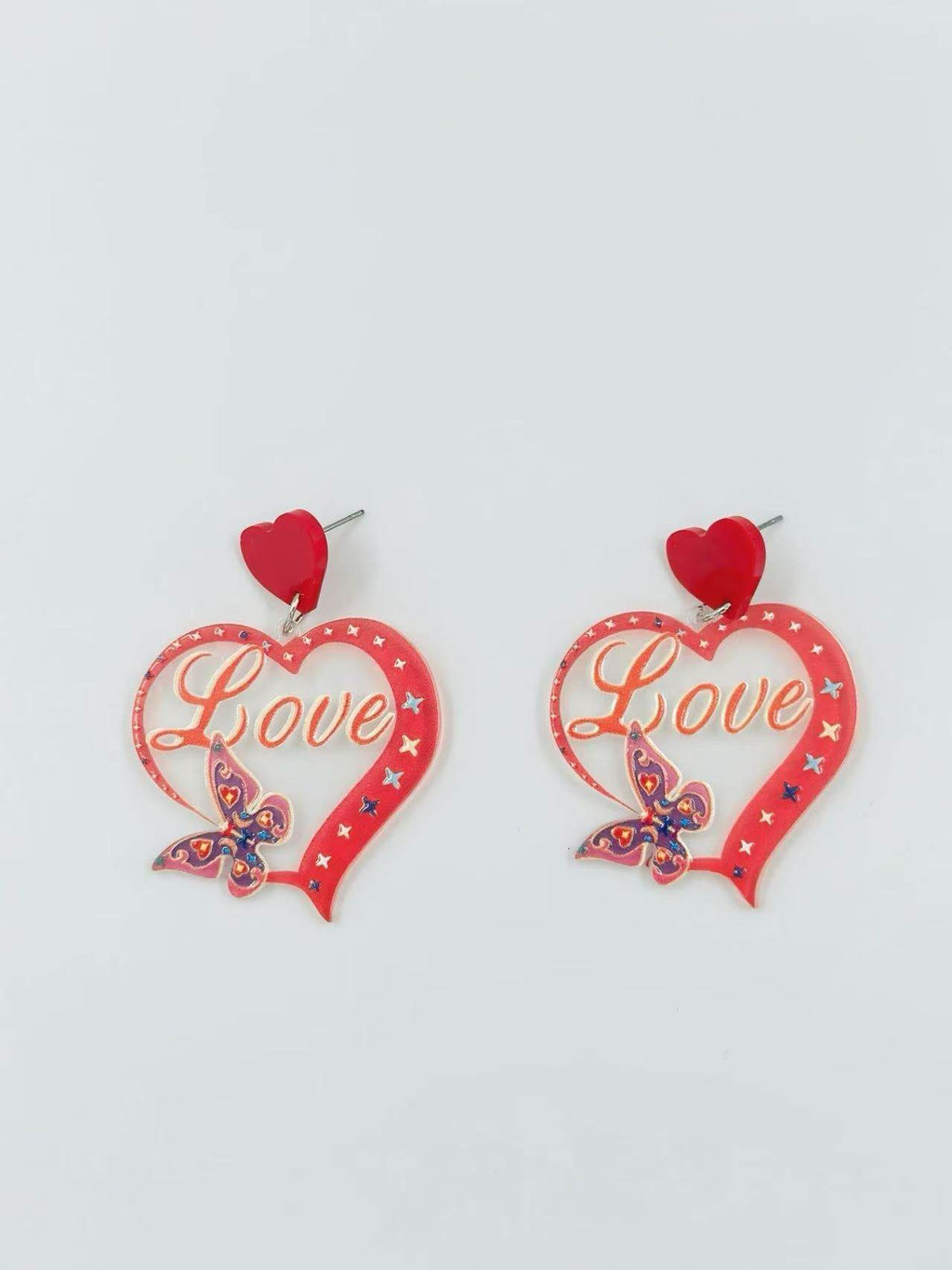 Love & Butterflies Heart Earrings - MODA ACCESSORIES