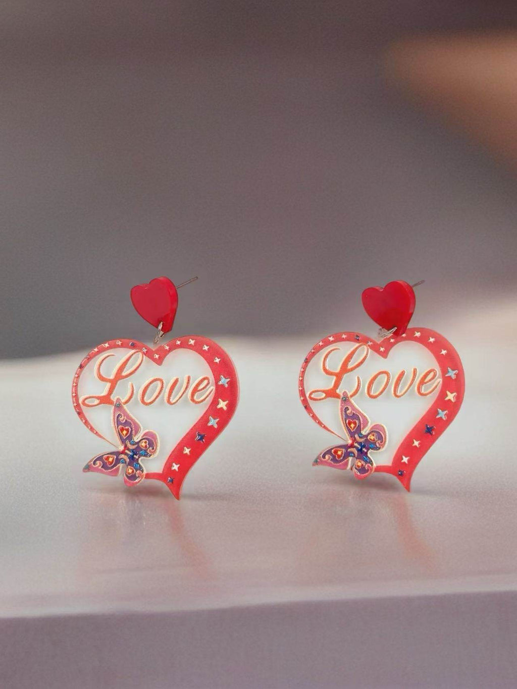 Love & Butterflies Heart Earrings - MODA ACCESSORIES