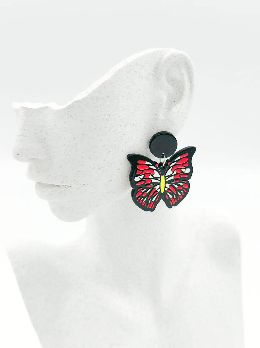 Crimson Monarch Butterfly Statement Earrings - MODA ACCESSORIES